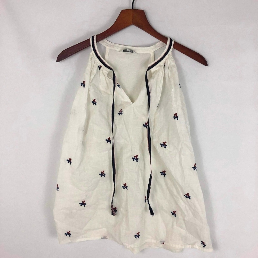 Lucky Brand Sleeveless Embroidered Tank